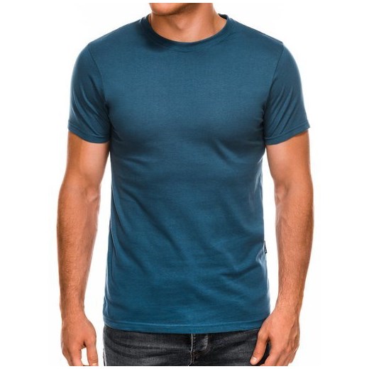 T-shirt męski bez nadruku S884 - jasnogranatowa