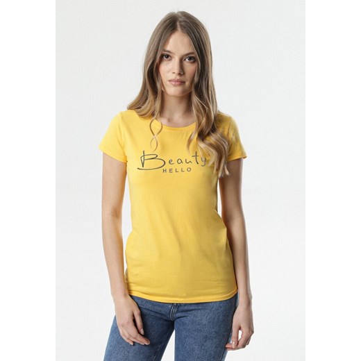 Żółty T-shirt Consolata  Born2be L/XL Born2be Odzież