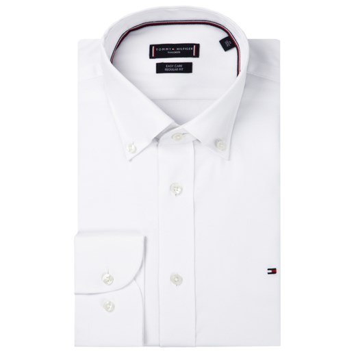 Koszula męska Tommy Hilfiger bez wzorów biała z kołnierzykiem button down