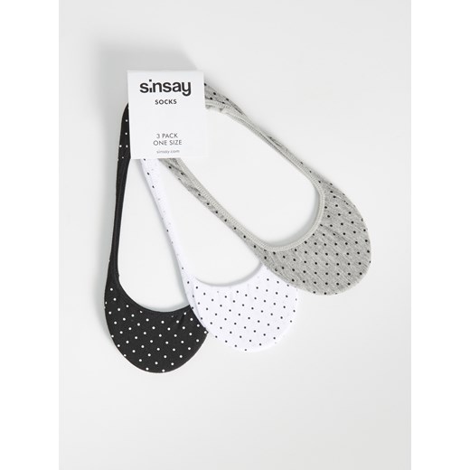 Sinsay - 3 pack skarpetek stopek - Biały