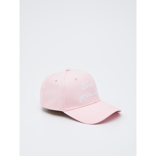Sinsay - Bawełniana czapka z daszkiem - Różowy  Sinsay One Size 