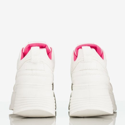 Biało - różowe sportowe buty damskie na grubej podeszwie Free And Young - Obuwie Royalfashion.pl  36 