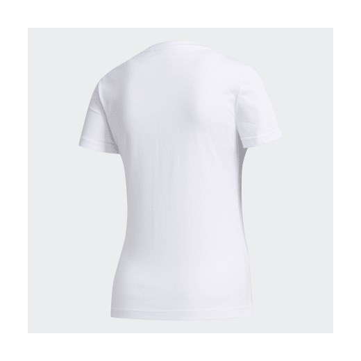 Bluzka damska biała Adidas z okrągłym dekoltem sportowa 