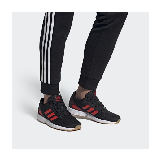Buty sportowe damskie Adidas zx flux wiosenne na płaskiej podeszwie bez wzorów 