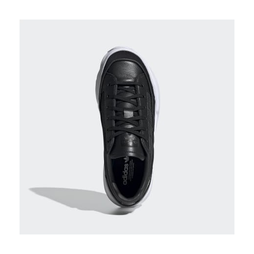 Buty sportowe damskie Adidas czarne na platformie bez wzorów 