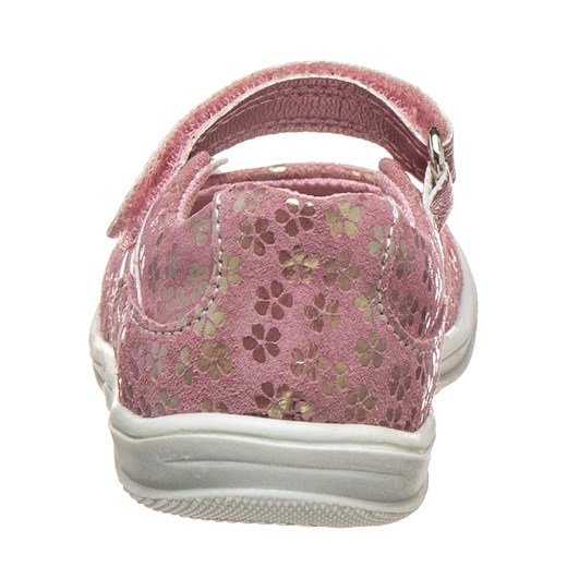 Balerinki dziecięce różowe Richter Shoes z aplikacją na rzepy 