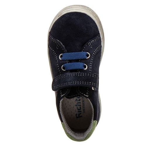 Richter Shoes buciki niemowlęce na rzepy czarne ze skóry bez wzorów 