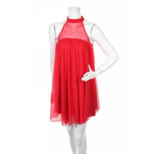Sukienka Lydia Bright czerwona bez wzorów oversize z dekoltem halter 