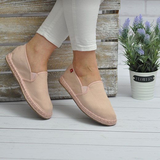 Beżowe espadryle damskie Big Star z tkaniny casual bez zapięcia