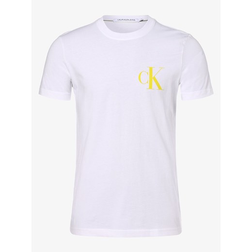 T-shirt męski Calvin Klein z krótkim rękawem biały wiosenny 