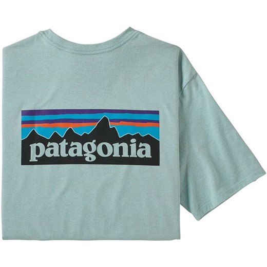Zielony t-shirt męski Patagonia z krótkimi rękawami 