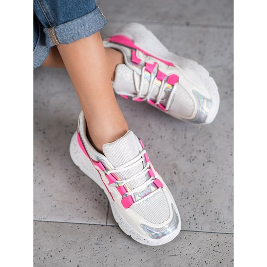 Buty sportowe damskie CzasNaButy wiązane gładkie na wiosnę na płaskiej podeszwie młodzieżowe 