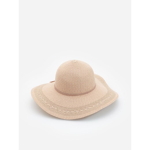 Reserved - Pleciony kapelusz z papierowej słomki - Różowy Reserved  S 