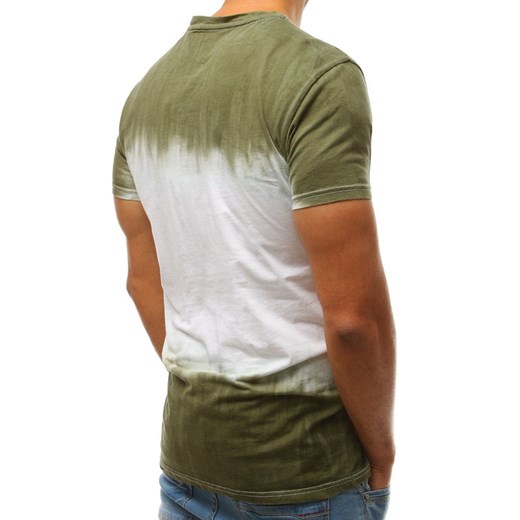 Dstreet t-shirt męski zielony z krótkimi rękawami 