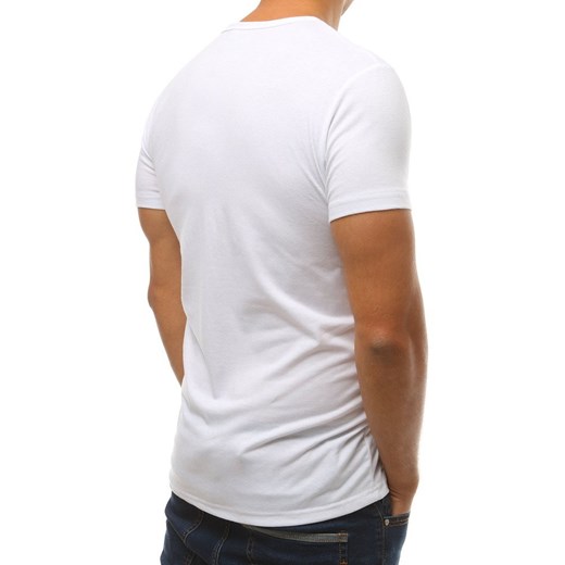 Biały t-shirt męski Dstreet bawełniany 