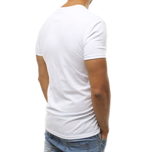 T-shirt męski biały Dstreet z krótkimi rękawami 