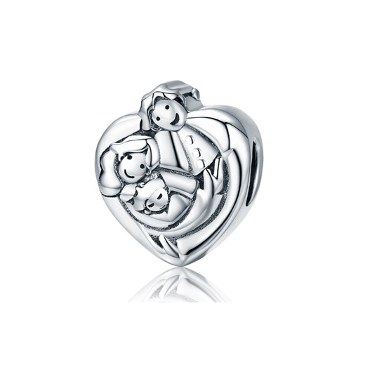 Rodowany srebrny wiszący charms do pandora serce szczęśliwa kochająca się rodzina happy family srebro 925 NEW105 Valerio Valerio.pl