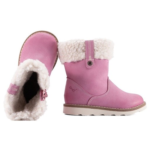 Buty zimowe dziecięce Emel z nubuku 