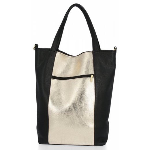 Shopper bag Conci lakierowana glamour wielokolorowa mieszcząca a5 bez dodatków 