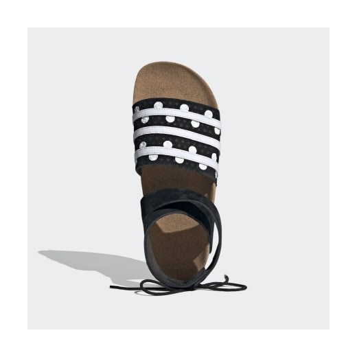 Sandały damskie Adidas bez obcasa płaskie w groszki sznurowane
