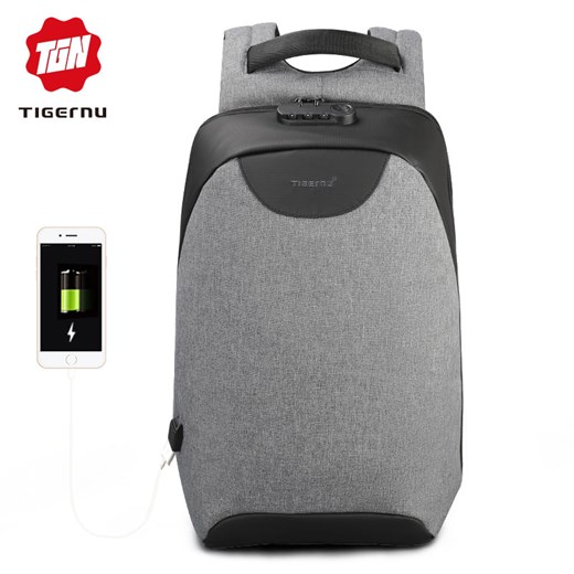 Antykradzieżowy plecak Tigernu na laptopa 15,6" T-B3611 z USB Kolor: szary