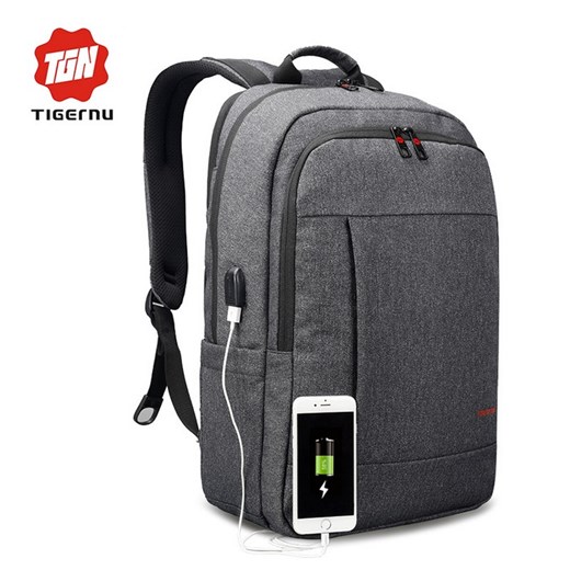 Plecak Tigernu na laptopa 17,3" T-B3142 dwukomorowy z USB Kolor: ciemnoszary