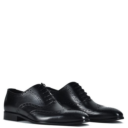 Buty eleganckie męskie Trio Pl Mielewczyk ze skóry sznurowane