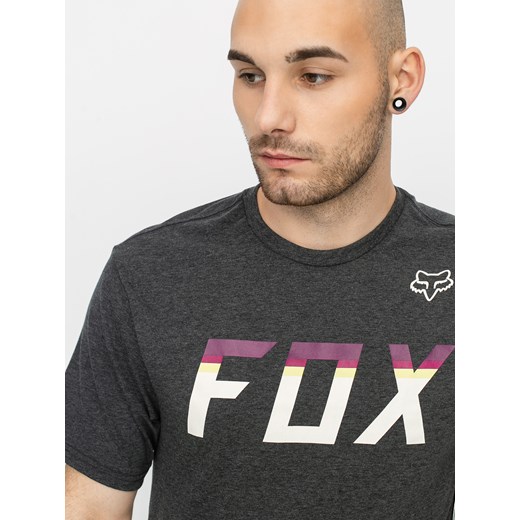 T-shirt męski Fox z napisami z krótkim rękawem 