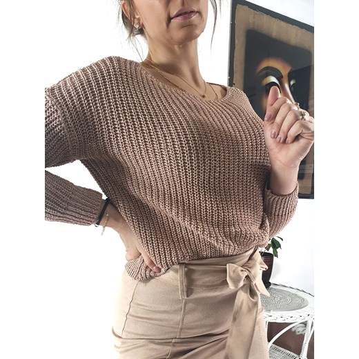 Sweter damski brązowy 