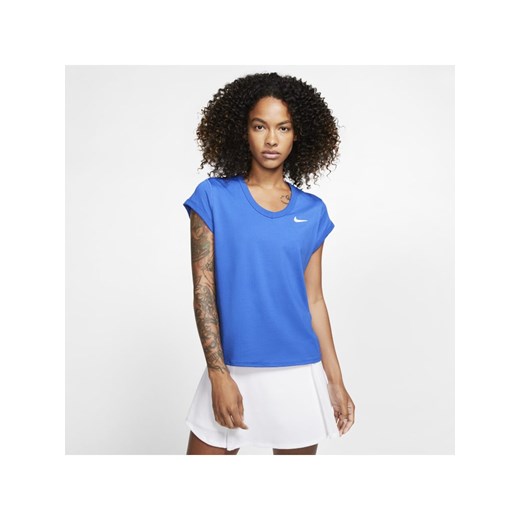 Damska koszulka z krótkim rękawem do tenisa NikeCourt Dri-FIT - Niebieski  Nike XS Nike poland