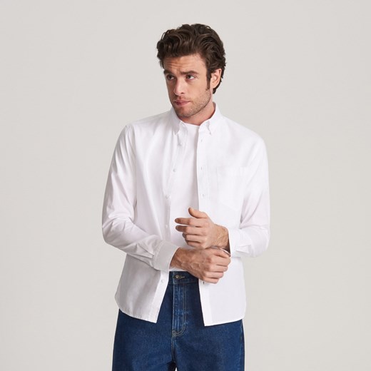 Reserved - Gładka koszula z kieszenią - Biały  Reserved XXL 