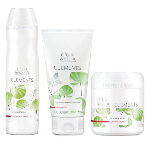 Wella Elements | Zestaw odżywczy do każdego rodzaju włosów: szampon 250ml + odżywka 200ml + maska 150ml