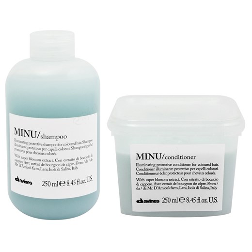 Davines Minu | Zestaw do włosów farbowanych: szampon 250ml + odżywka 250ml
