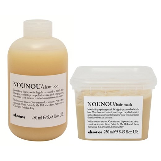 Davines Nounou | Zestaw do włosów zniszczonych: szampon 250ml + maska 250ml + serum do twarzy 3ml GRATIS