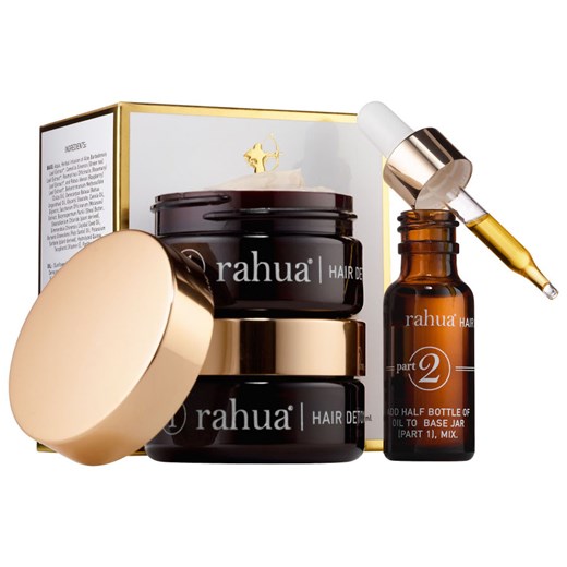 Rahua Detox and Renewal Treatment Kit | Zestaw oczyszczający i odżywiający włosy: baza detoksykująca i odnawiająca 2x45ml + detoksykujący i odnawiający olejek 15ml + 2 patyczki