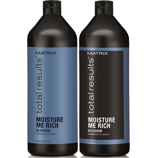 Matrix Total Results Moisture Me Rich Zestaw nawilżający do włosów suchych | szampon 1000ml + odżywka 1000ml