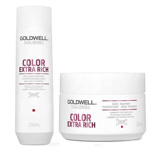 Goldwell DualSenses Color Extra Rich | Zestaw do włosów farbowanych: szampon 250ml + maska 200ml