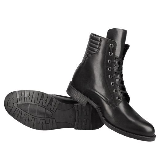 Buty zimowe męskie Conhpol Dynamic skórzane czarne z zamkiem 