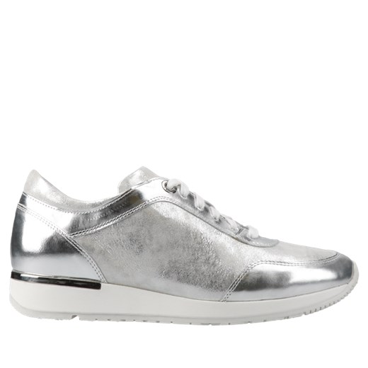 Conhpol Dynamic buty sportowe damskie srebrne na płaskiej podeszwie 