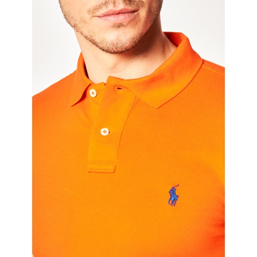T-shirt męski Polo Ralph Lauren żółty bez wzorów z krótkimi rękawami 