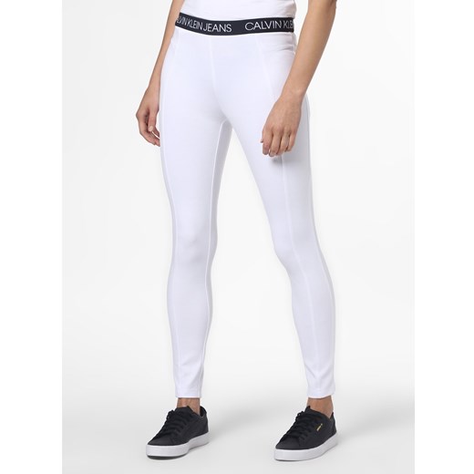 Calvin Klein Jeans - Legginsy damskie, biały Calvin Klein  XS vangraaf