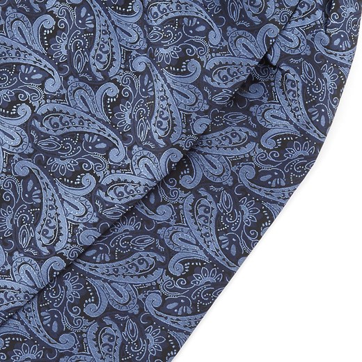 Granatowo-niebieski poliestrowy musznik we wzór paisley