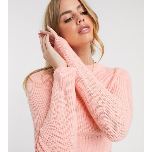 ASOS DESIGN – Wygodny dzianinowy sweter-Różowy