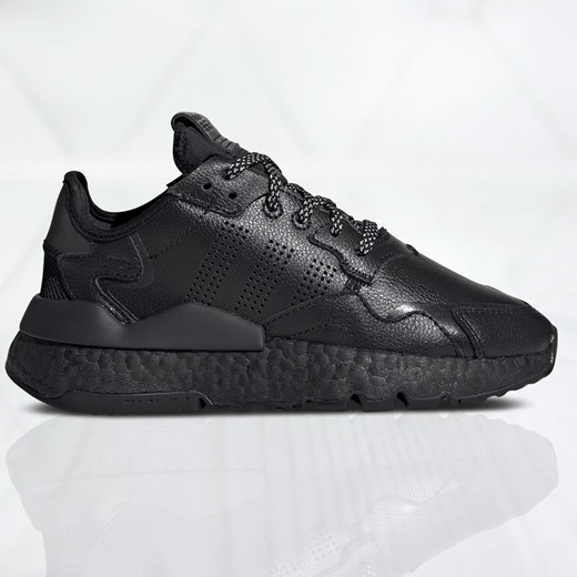 Buty sportowe dziecięce Adidas czarne bez wzorów sznurowane 