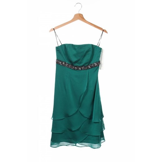 Sukienka Fashion Art z gorsetowym dekoltem zielona mini 