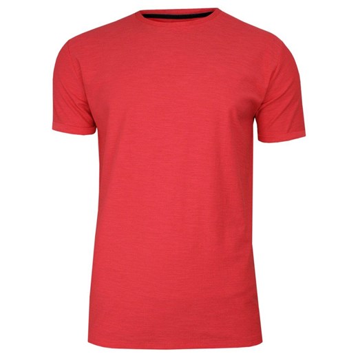 Koralowy Bawełniany T-Shirt Męski Bez Nadruku -Brave Soul- Czerwona Koszulka, Krótki Rękaw, Melanż TSBRSSS20REPLAYcoral ze sklepu JegoSzafa.pl w kategorii T-shirty męskie - zdjęcie 83231267