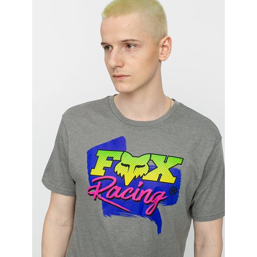T-shirt męski Fox młodzieżowy szary z krótkim rękawem 