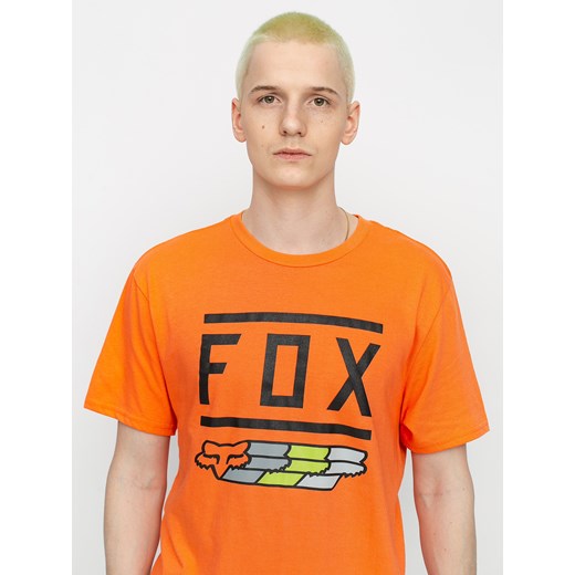 T-shirt męski Fox z napisem w stylu młodzieżowym z krótkim rękawem 