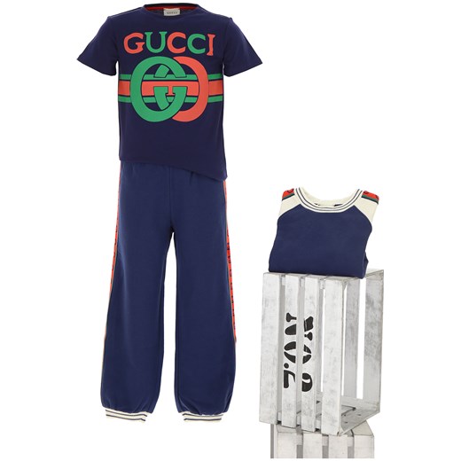 Gucci Dziecięce Spodnie Dresowe dla Chłopców Na Wyprzedaży, niebieski atramentowy, Bawełna, 2021, 10Y 12Y 6Y 8Y