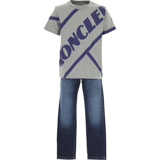 Moncler Koszulka Dziecięca dla Chłopców Na Wyprzedaży, szary, Bawełna, 2019, 10Y 12Y
